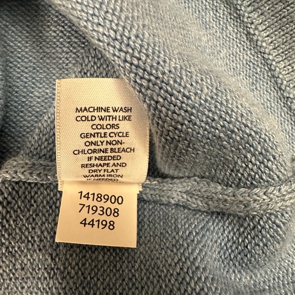 J Jill Pure Jill Cotton Cashmere Blend Knit Pullover Sweater Dress Pale Blue XS - Picture 8 of 9